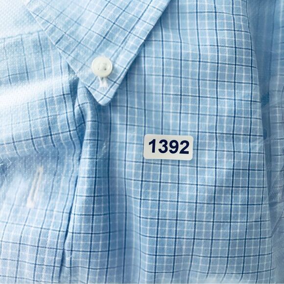 Ralph Lauren Button Down Blue Plaid Shirt Classic Fit - Picture 6 of 6